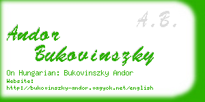 andor bukovinszky business card